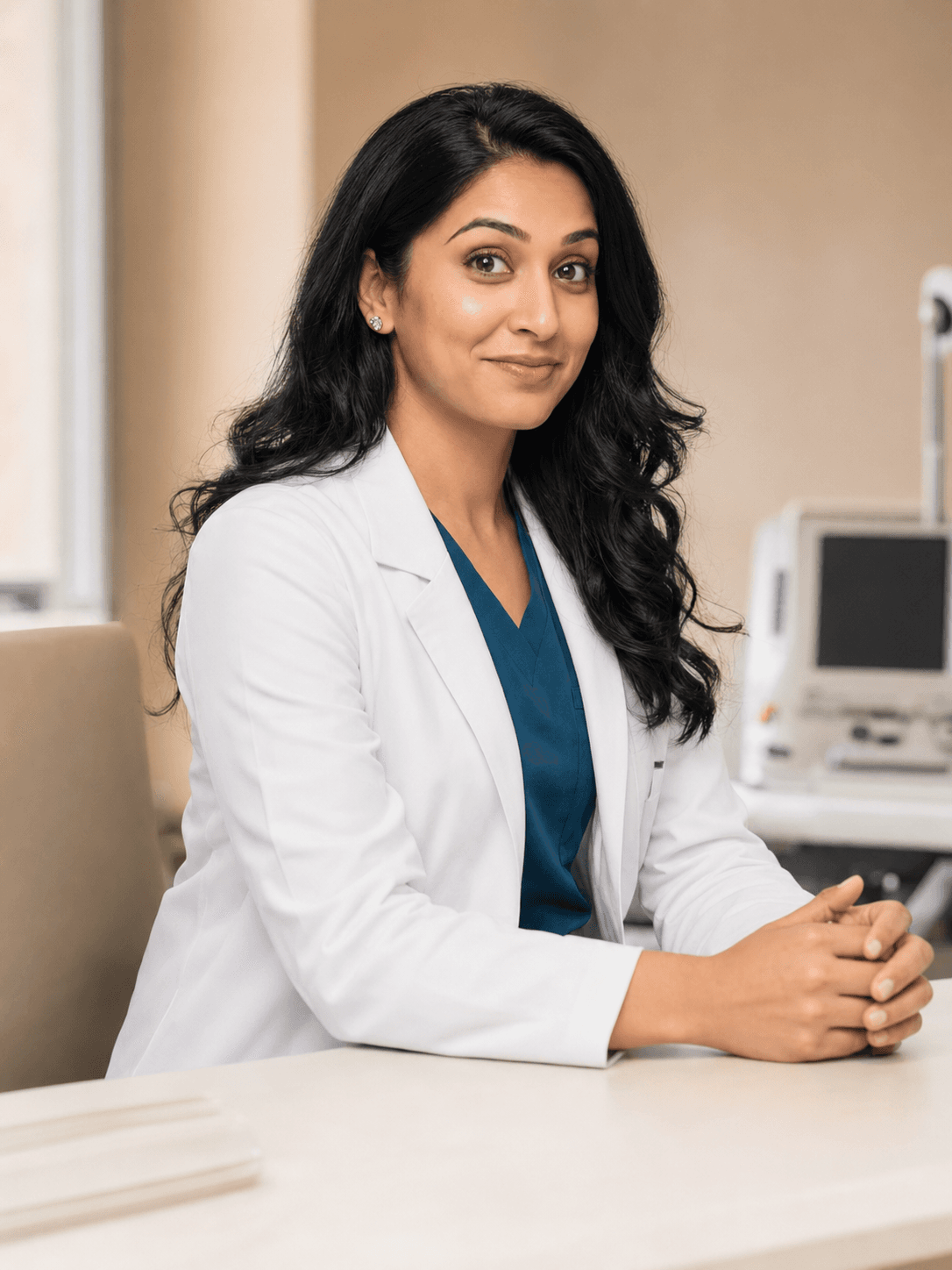 Dr. Sona Gupta Deb Purkayastha inside her practice clinic room at Valley Hospital Silchar